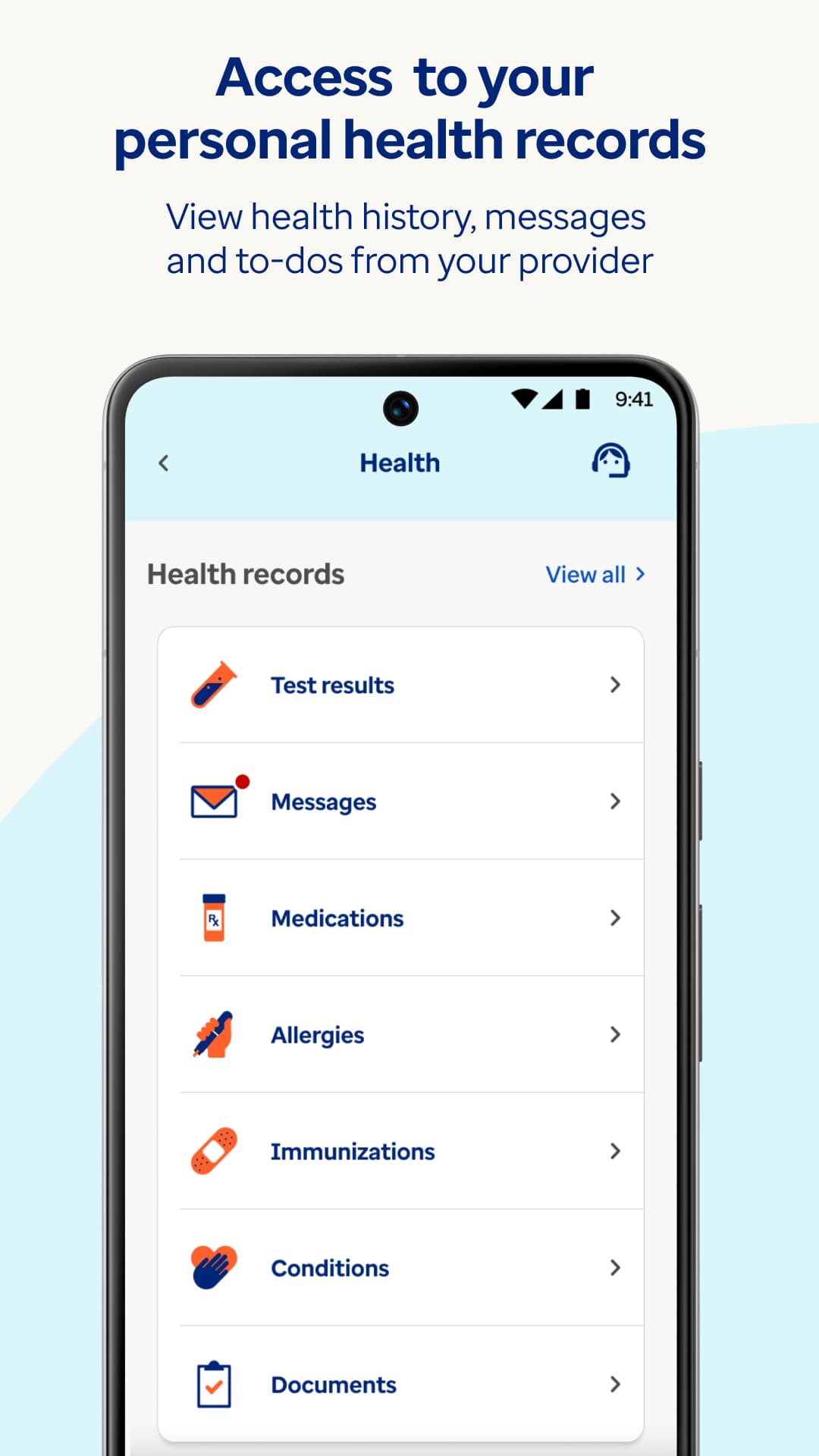 Optum app health records with experimental features