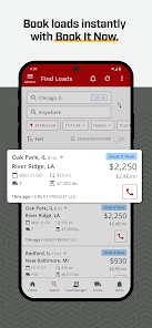 Truckstop app showing the booking confirmation process