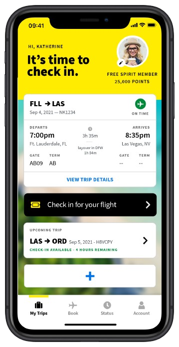 Spirit Airlines mobile app